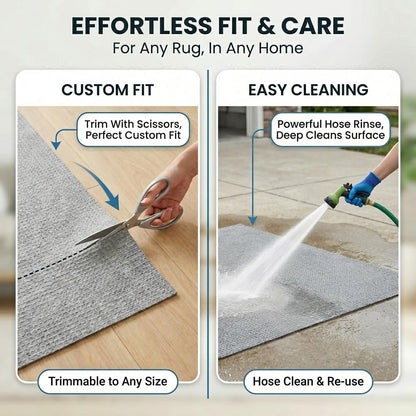 Waterproof Rug Pad, 9x12 ft (1/8" Thin) - Protect Floors, Non-Slip, Pad for Area Rugs - Anti-Slip, Washable, Pet-Friendly Cushioned Underlay for Hardwood, Concrete, Tile