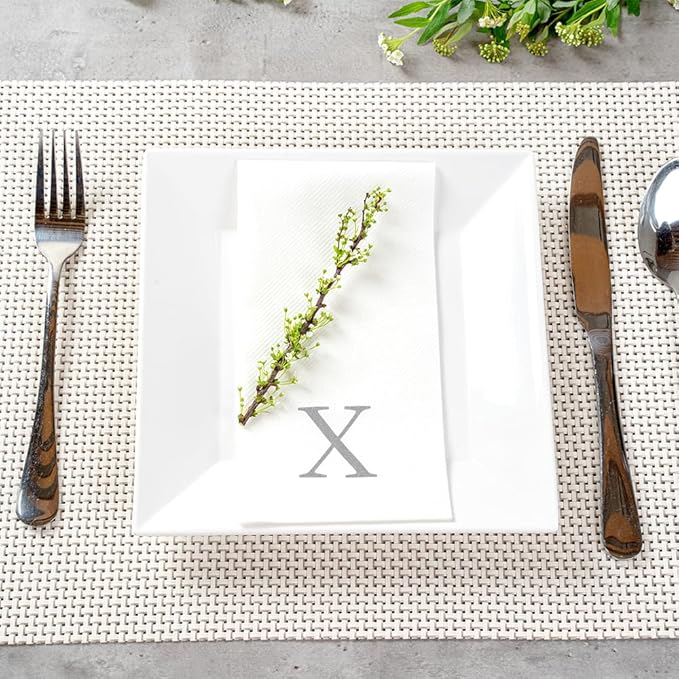 Luxenap 15.8 X 7.9 Inch Linen-Feel Guest Towels, 2000 Lettered Hand Towels