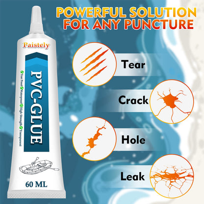 Paddling Pool Repair Kit Waterproof, Salt, Hot Water and UV Resistant Hot Tub Puncture Repair Kit, Inflatable Repair Kit Repairs a Variety of Inflatables (PVCJS)