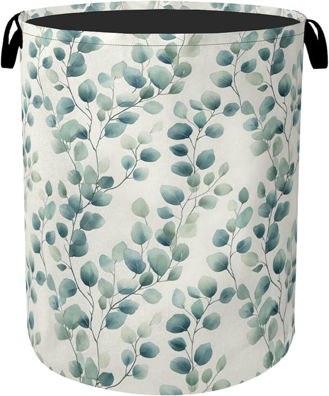 Sage Green Plant Large Clothes Hamper Bag