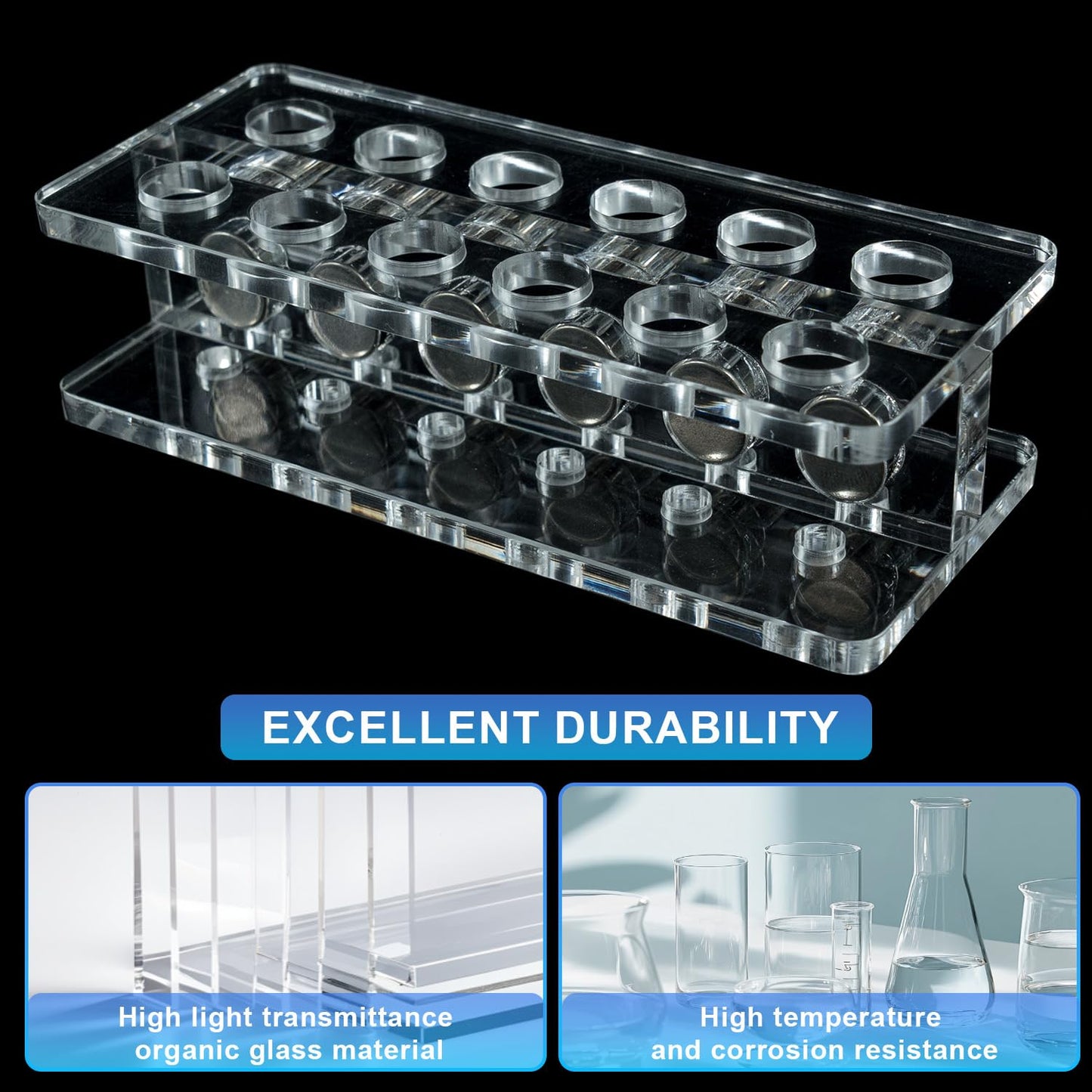 VISOSCI Compact Magnetic Separation Racks for Preliminary Magnetic Beads Purification, for for 1.5ml/2ml centrifuge Tubes, 12-Wells