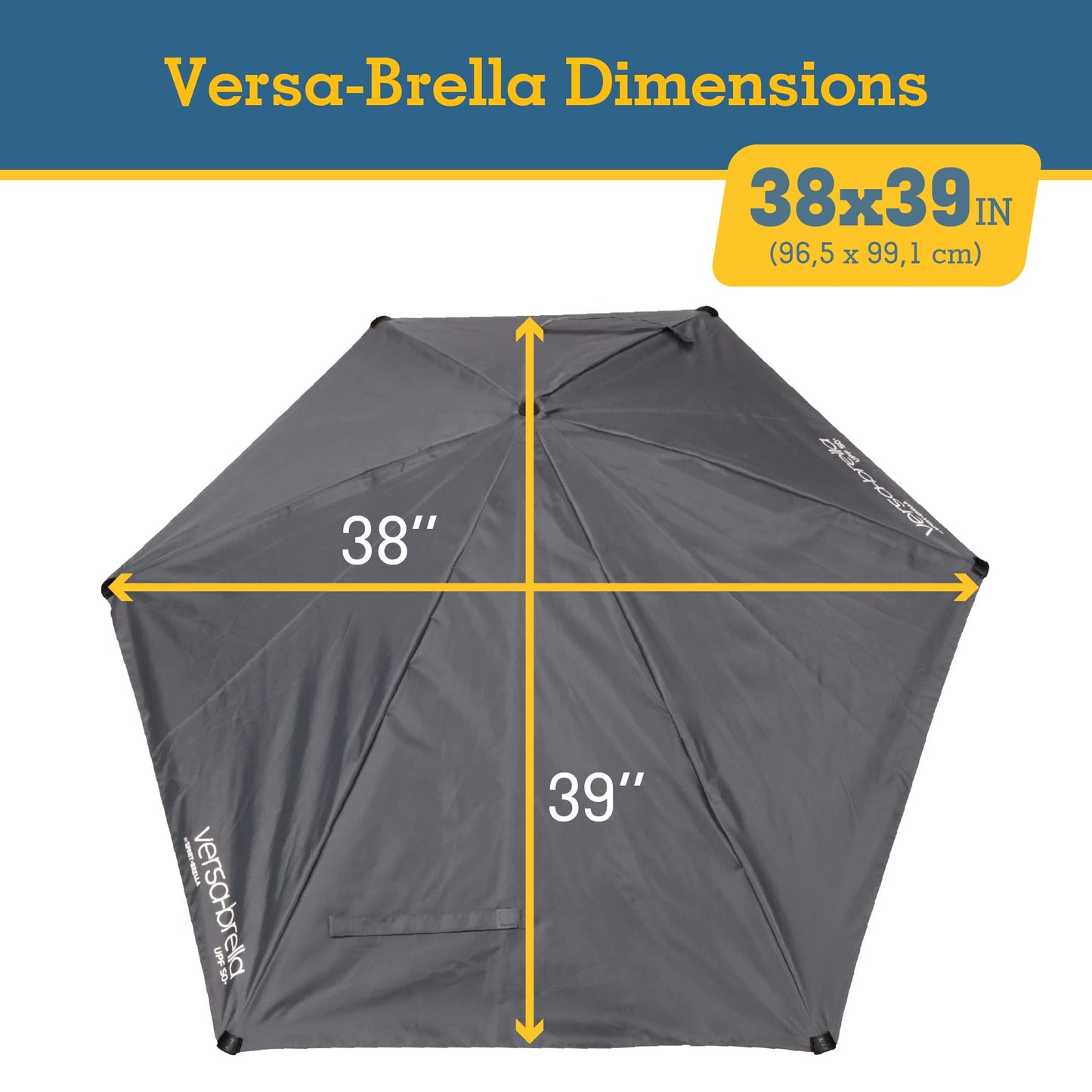 Sport-Brella Versa-Brella SPF 50+ Adjustable Umbrella with Universal Clamp, Regular, Gray