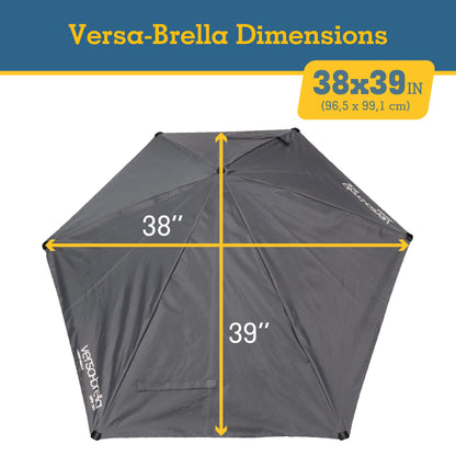 Sport-Brella Versa-Brella SPF 50+ Adjustable Umbrella with Universal Clamp, Regular, Gray