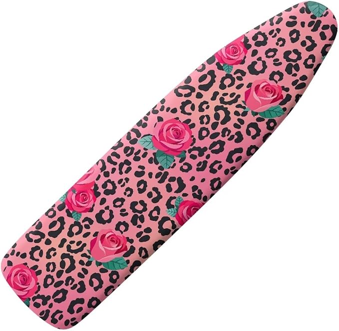 Leopard Print Rose Ironing Board Cover Dec Cover Scorch Stain Resistant Ironing