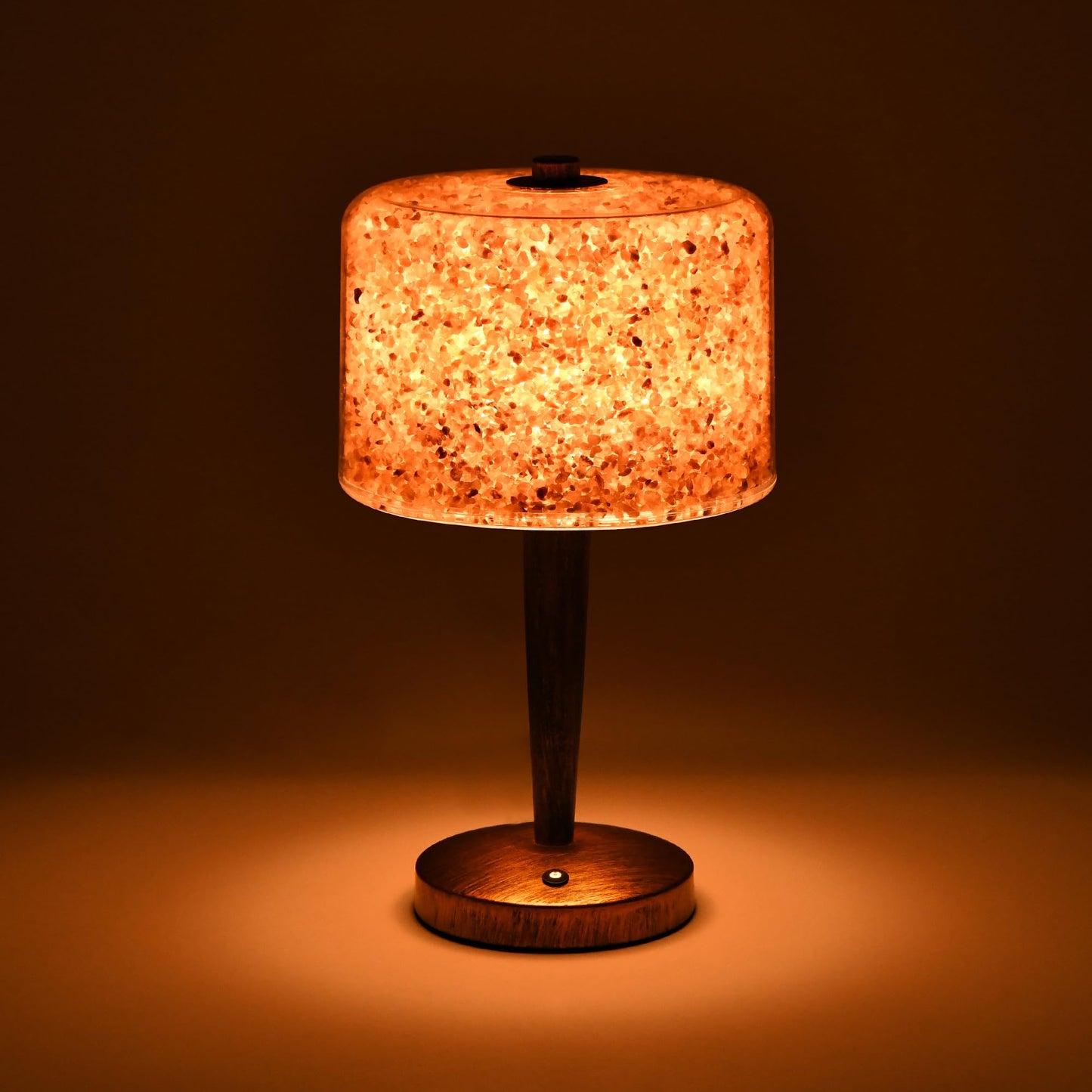 Himalayan Pink Rock Salt Lamp, Touch Control Dimmable Salt Night Light, USB Powered Crystal Salt Lamp, Boho Ambient Table Lamp for Bedroom Nightstand Living Room Home Decor, USB Adapter Excluded