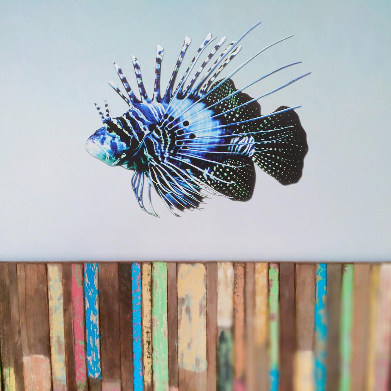 Zerodeko Iron 3D Ocean Animal Wall Art, Blue, 10.22 x 7.86 x 0.19 inches, Nautical, Hanging Sculpture, Unframed, Metallic Finish, Unisex, Indoor, Decorating, Bedroom, Living Room, Nursery