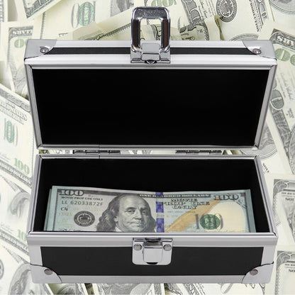 Lockable Cash Box, Aluminium Alloy Money Box for Cash, Money Holder, Cash Organizer, Single Row Currency Tray, Money Storage Box, Money Organizer for Cash