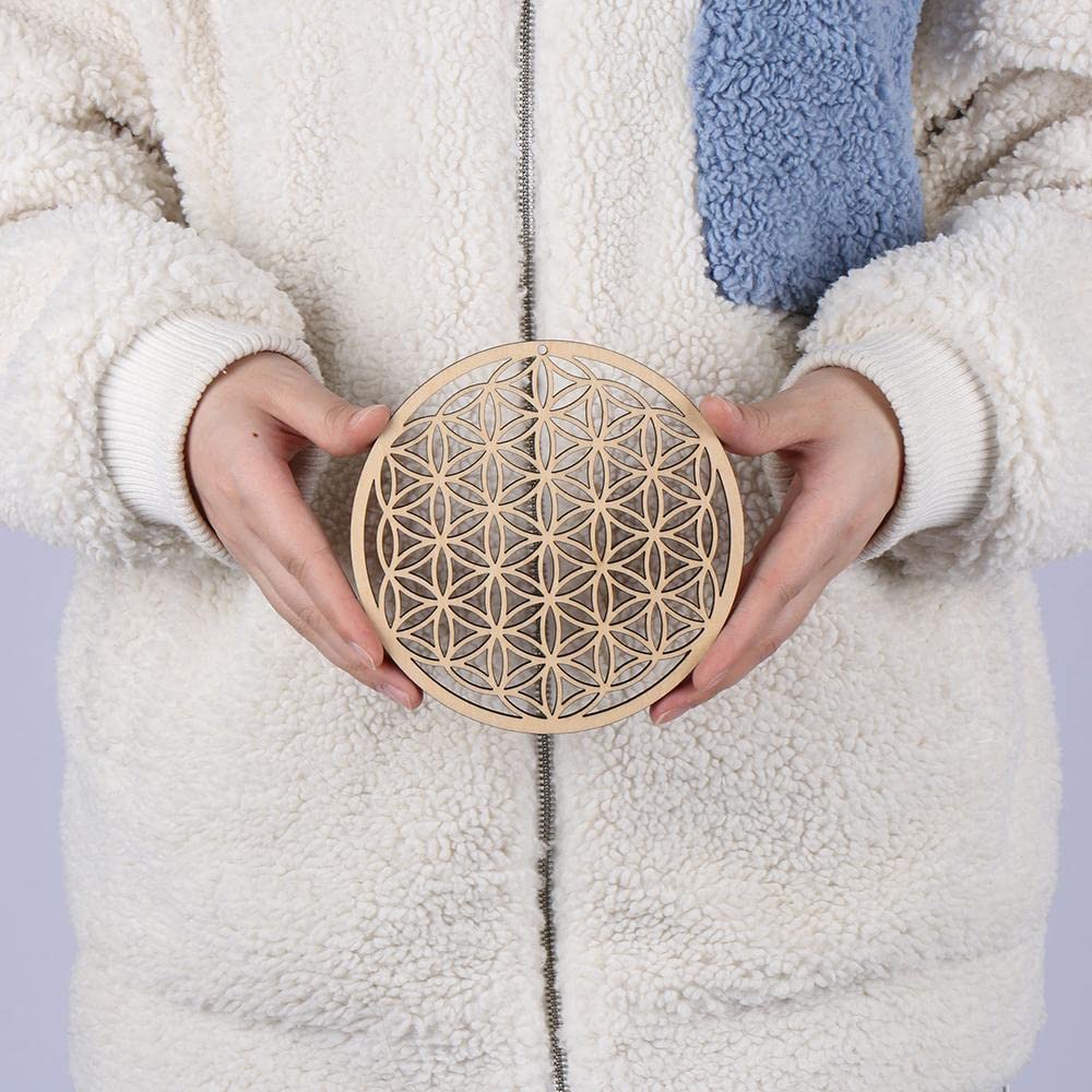 HomeSoGood 3Pcs Crystal Grid Board Sacred Geometry Wall Art Set Metatron Cube, Home Decor Handmade Coasters Craft Making Ornament