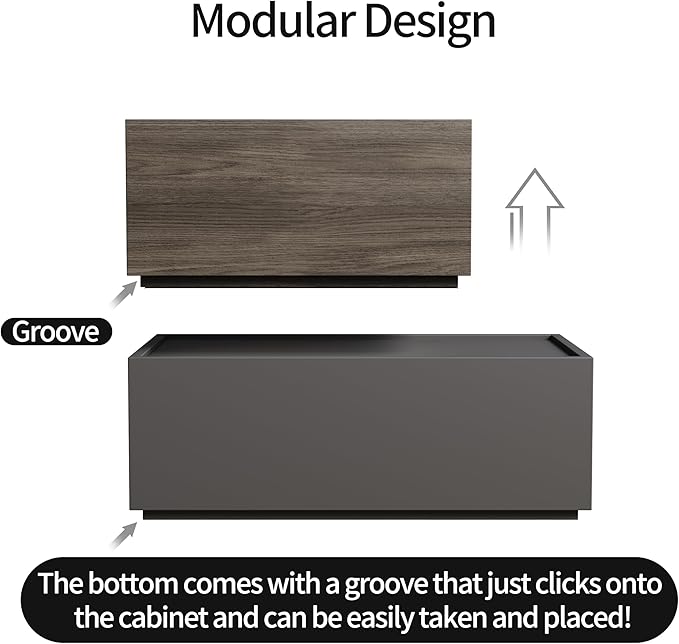 Modern Nightstand Stackable Storage Drawers, Modular Bedroom Furniture Set