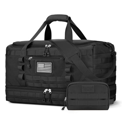 ETRONIK Gym Bag for Men Women, Carry on Luggage 22x14x9 Airline Approved, Tactical Travel Duffle Bag with Toiletry Bag and Shoe Compartment, Weekender Overnight with Wet Pocket for Workout, Black