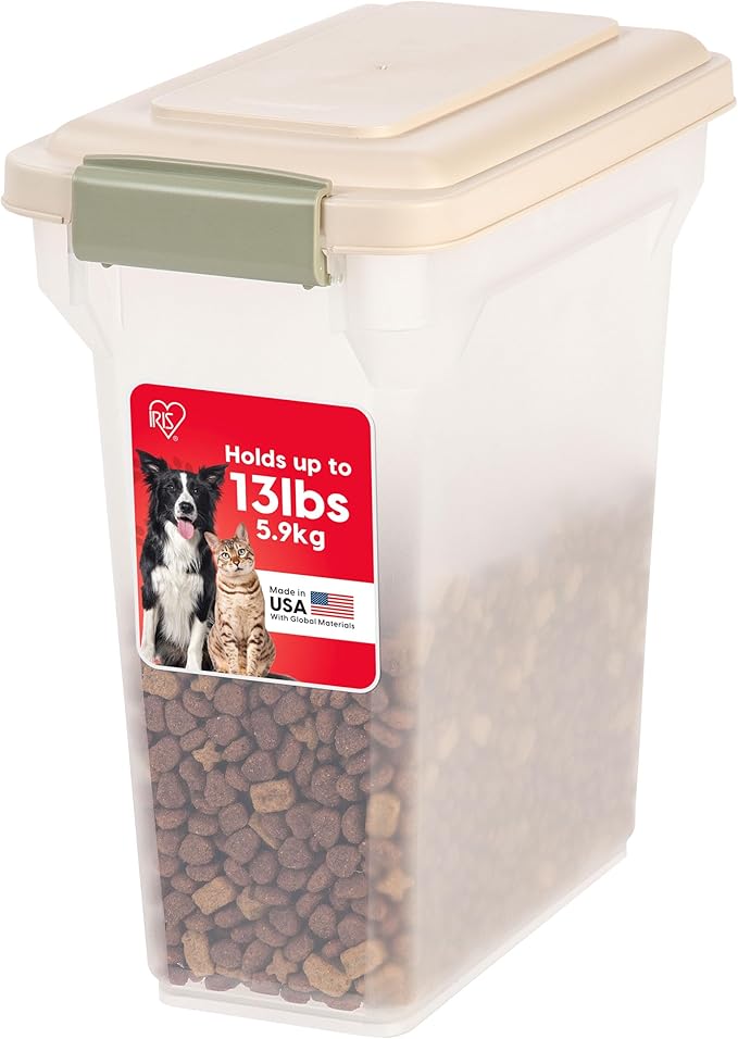 IRIS USA Dog Food Storage Container, Airtight Lid, Versatile Pet Food Bin