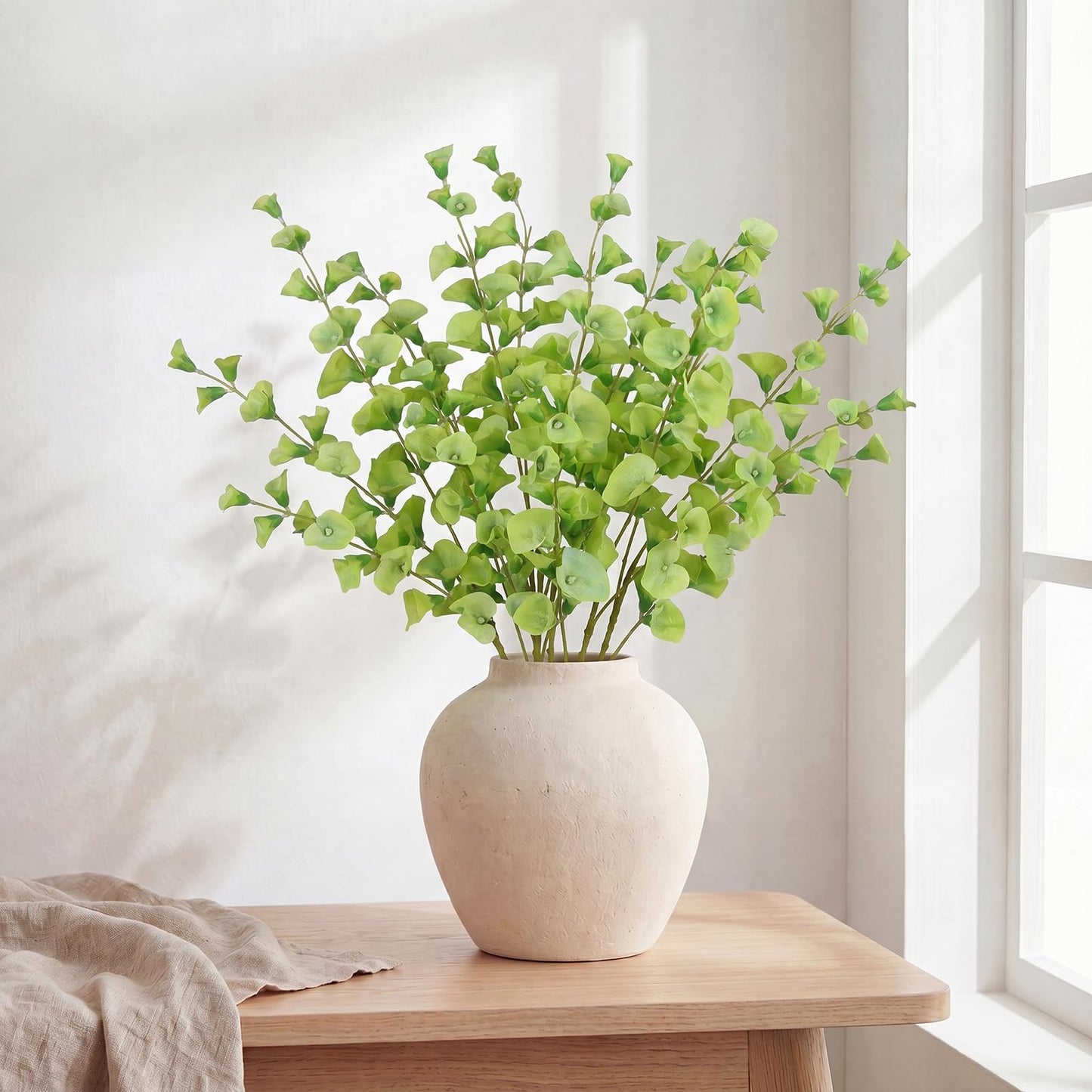 6 PCS Shell Leaf Artificial Flower Bells Grass Flowers Bell of Ireland Artificial Flower 35" Long Stem Greenery Fillers for Vase Wedding Bouquet Home Office Arrangement Indoor Outdoor Decor(Green)