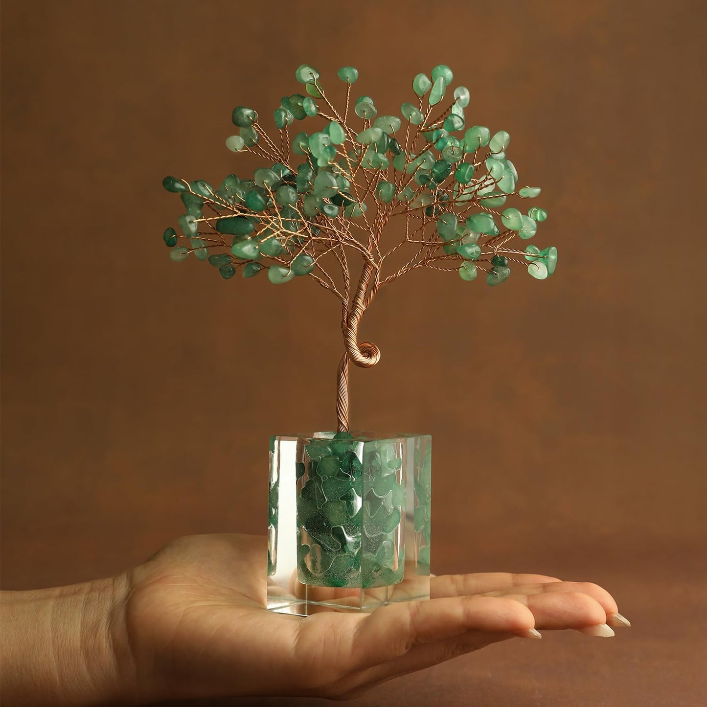 MAGIC AND MIRACLES Green Aventurine Crystal Tree Green Healing Crystals Stones Bonsai Money Tree, Home Office Table Desk Living Room Decor for Wealth Good Luck Positive Energy