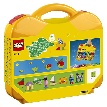 LEGO 10713 Classic Creative Suitcase, Toy Storage Case with Fun Colourful Building Bricks, Gifts for 4 plus Year old Kids, Boys & Girls