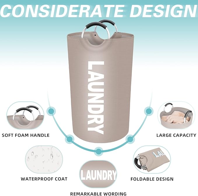 StorageRight 90L Large Laundry Basket, Laundry Hamper, Dirty Clothes Hamper