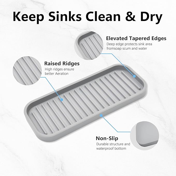 Silicone Sponge Holder 2 Pack, Dish Soap Holder