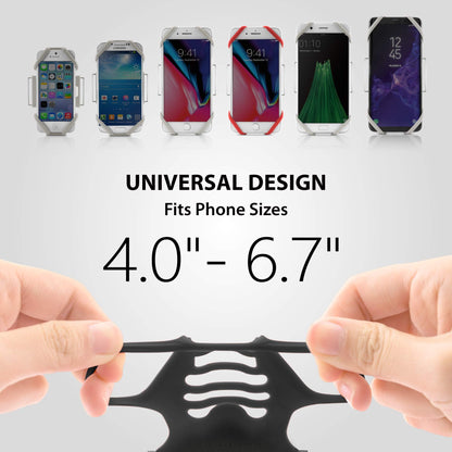BONE Run Tie, Running Armband Phone Holder, Skin-Friendly & Washable Silicone Sport Armband, Universal Workout Phone Carrier Compatible with 4"-6.7" Smartphones (Black - Size L/Arm Size 9.8-15.7")