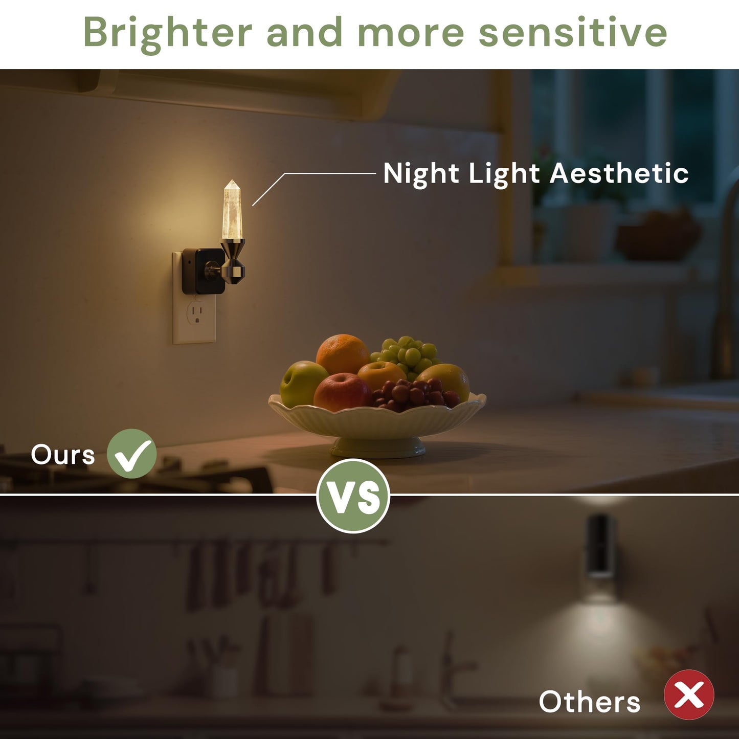 L LOHAS LED Night Light: Night Lights Plug into Wall, Dimmable Night Light Aesthetic Crystal, Warm Light 3000K, Dusk to Dawn Sensor, Healing Stone Decorative Nightlight for Home Living Room