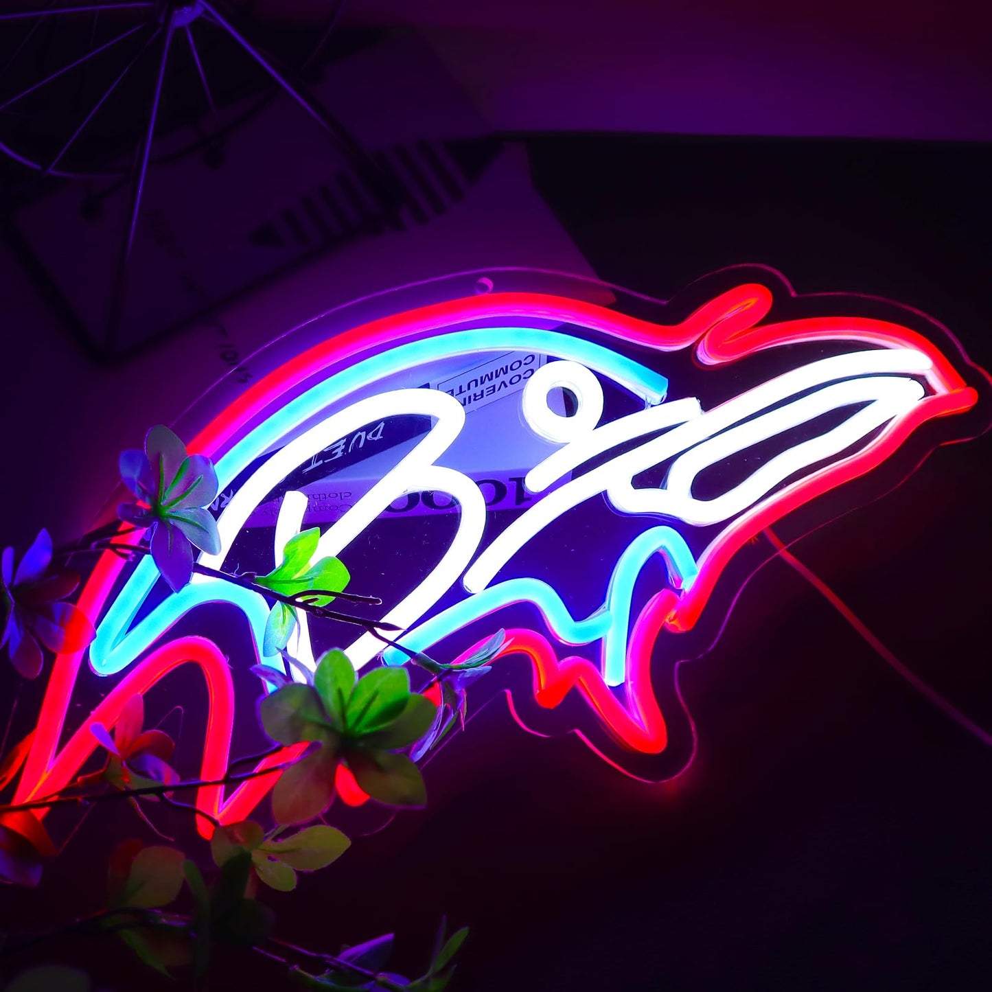 Rugby Neon Sign for Wall Decor，Crow Led Neon Lights for Man Cave、Game Room、Garage、Bedroom and Bar，Birthday、Christmas gifts for Football fan
