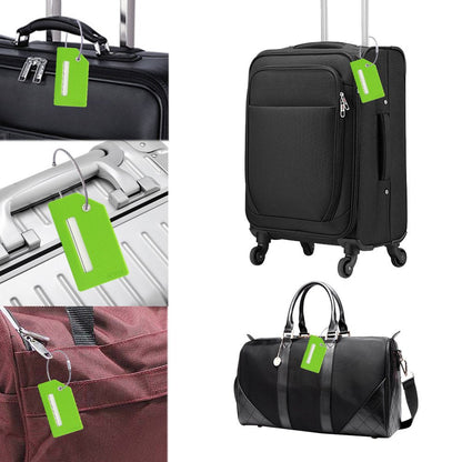 Silicone Luggage Tag with Name ID Card and Digit Number Showed 1-5 Green