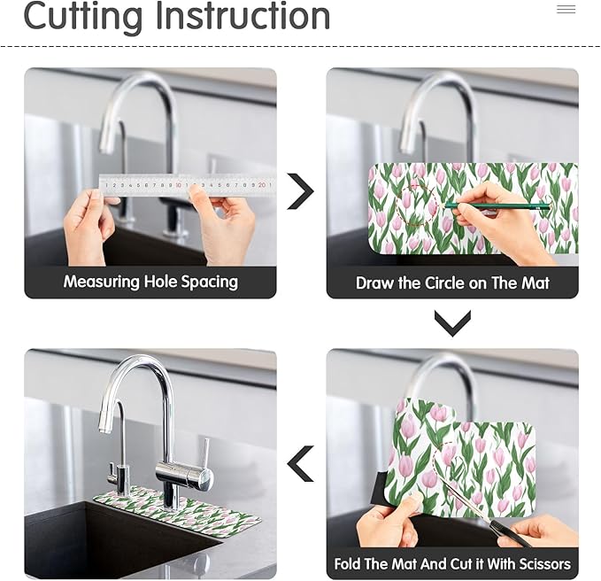 Kitchen Sink Splash Guard 1 PC 30 Inch Sink Faucet Mat Splash Guard