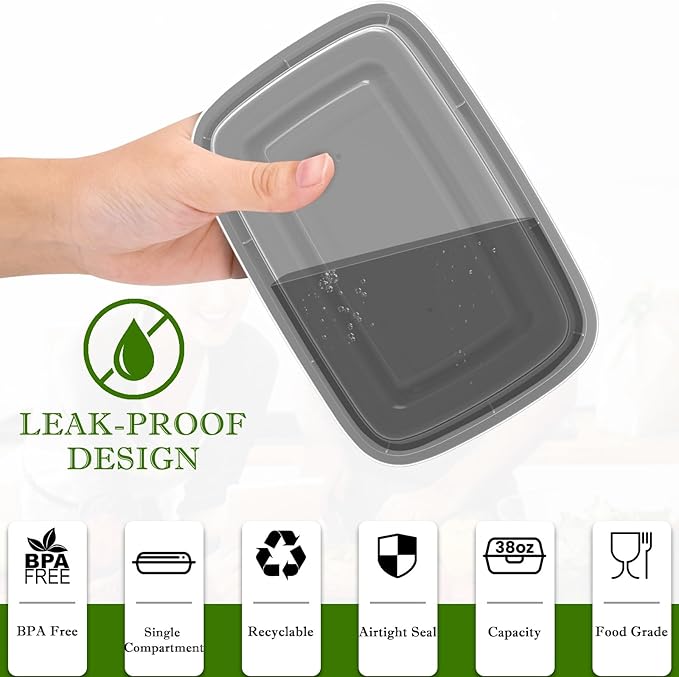Meal Prep Containers Reusable 38oz