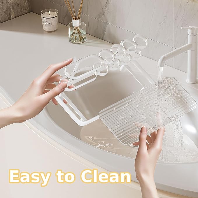 Electric Toothbrush Holder for Bathroom Countertop 5 Metal Slots Toothpaste