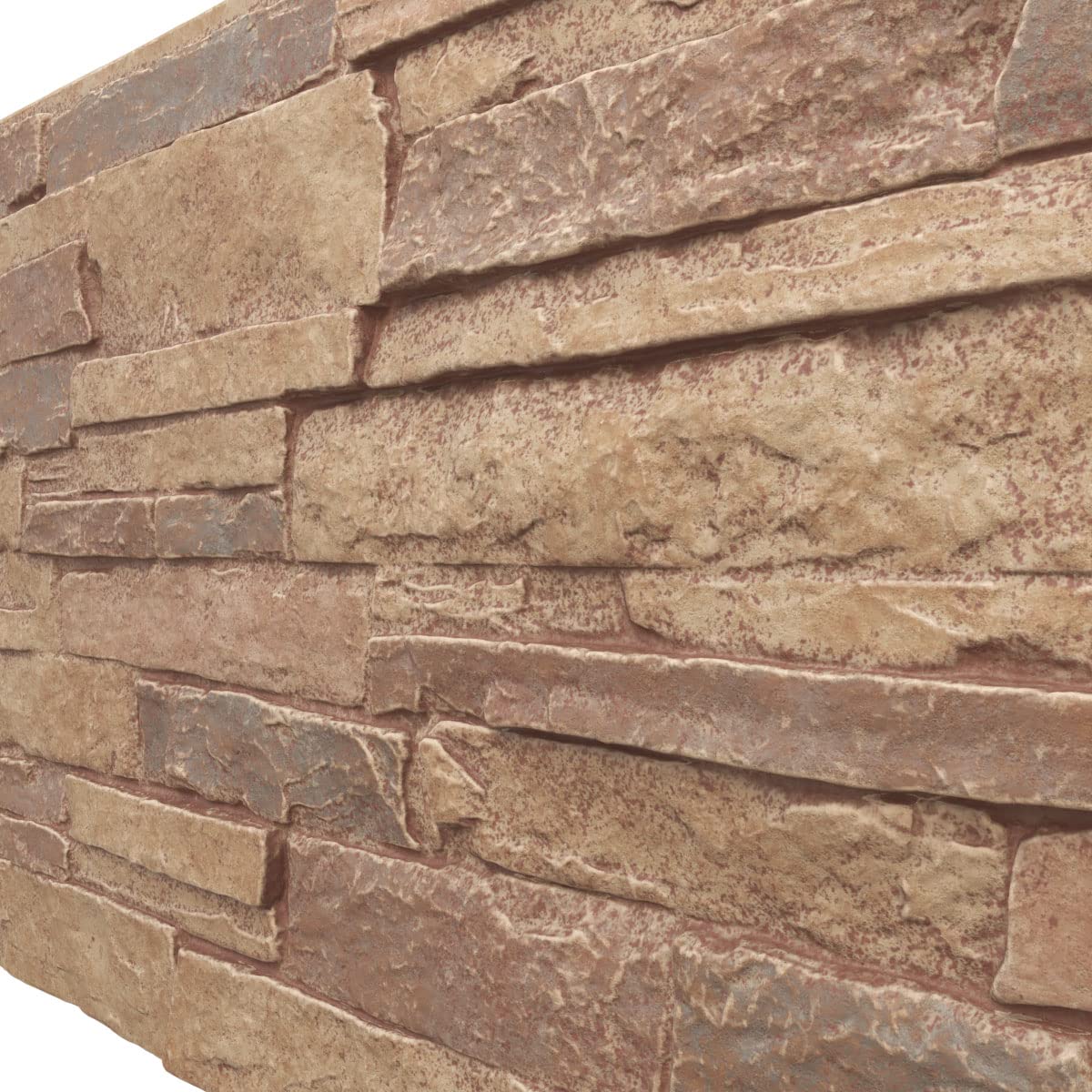 EverStone Acadia Ledge Faux Stone Panel, 49"W x 25 1/2"H x 1 1/4"D, Fall Bank Color