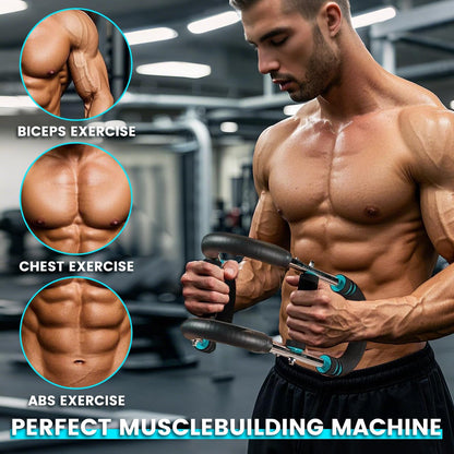 Twister Arm Trainer for Men, Adjustable Chest Workout Equipment for Home Gym, Muscle Builder & Strength Training for Arms, Chest. Blue, 20-60lb