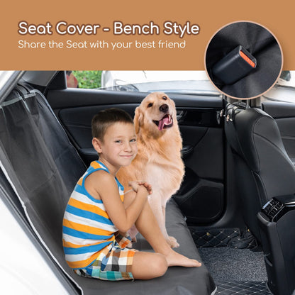 Nobleza Dog Car Seat Cover, No-Skirt Design Nonslip Car Seat Cover for Dogs, Durable Scratch Proof Car Boot Liner Protector, Dog Seat Covers for Universal Cars Back Seats, 140 * 110CM, Black