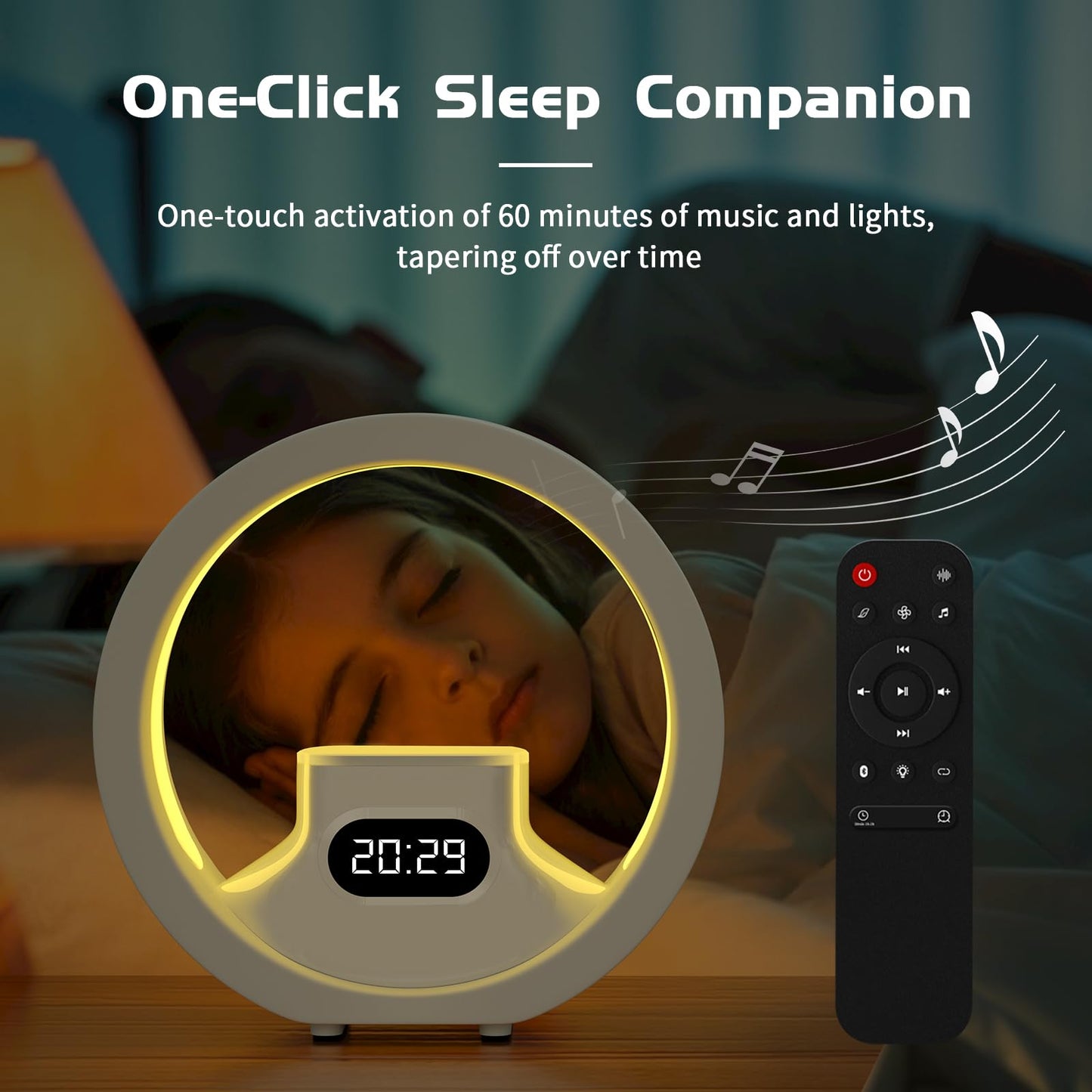 GDbow White Noise Machine with Remote Control 8 Colors Night Lights White Noise Sound Machine with 20 High Fidelity Soothing Sounds Timer Feature Sound Machine for Adults 6.290 Inch