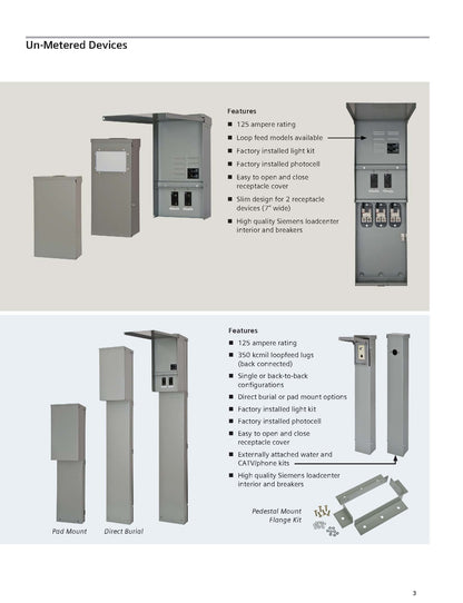 Siemens TL77NT Talon Temporary Power Outlet Panel by with Two 20a Duplex Receptacles Installed Includes a Top Fed, Ring Type, Meter Socket Provision
