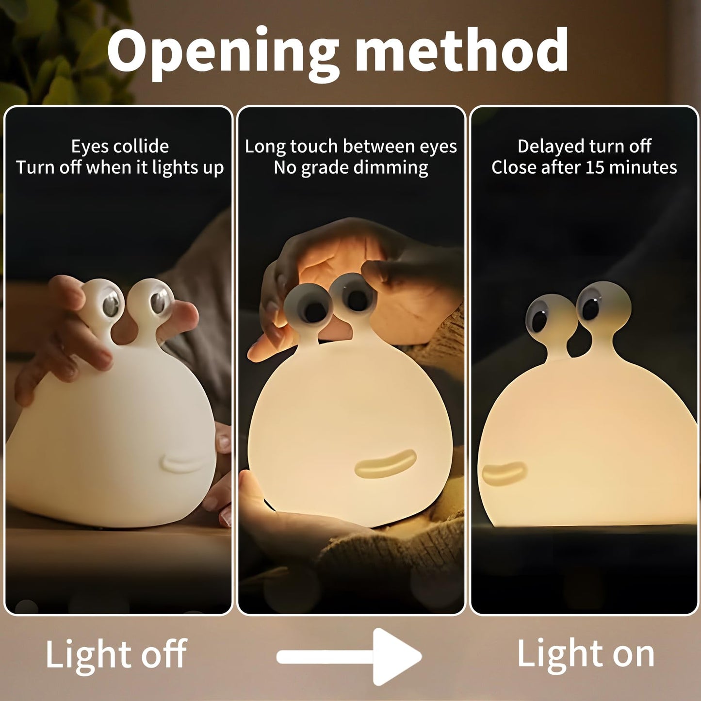 Yesinaly Cute Slug Night Light - Funny Kid Night Light for Bedroom Decor, Touch Soft Silicone Lamp for Birthday Gifts Room Decorations