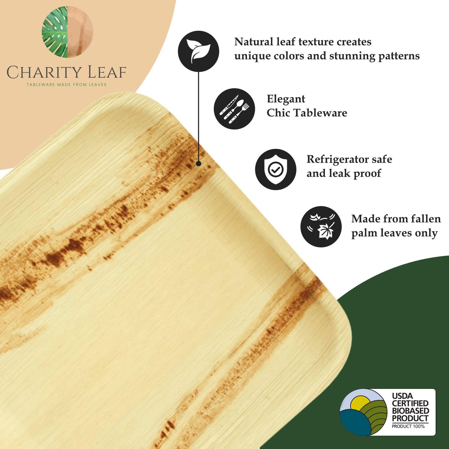 Charity Leaf Disposable Palm Leaf 2.5" Round Mini Bowl (25 pcs) Dipping Bowls | Bamboo Like| All Natural and Biodegradable | Charcuterie Boards, BBQs, and Parties