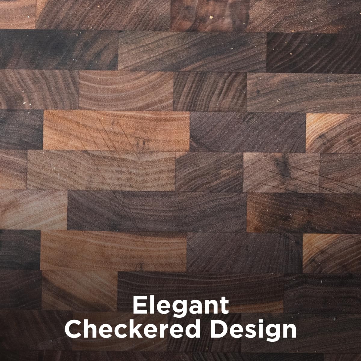WoodForChef Heritage Large Walnut End Grain Cutting Board – Heavy Butcher Block Board with Feet & Mineral Oil Bottle – Foodsafe Wooden Prep Deck for Kitchen & Professional Chefs - 18x16x2 inches