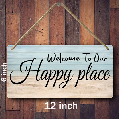 Welcome Home Sweet Home Sign - Personalized Wooden Hanging Decor For Front Door, Patio, Wall or Porch