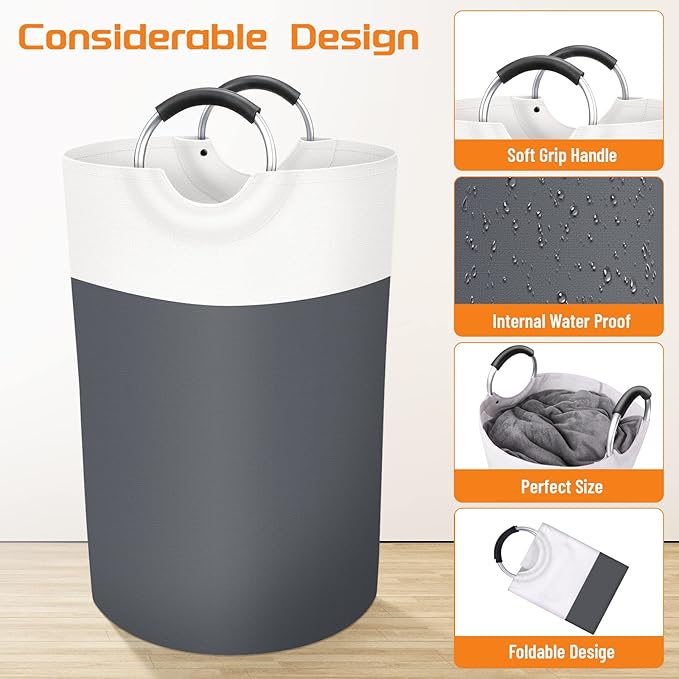 BlissTotes 75L Laundry Basket, Freestanding Laundry Hamper, Collapsible Dirty
