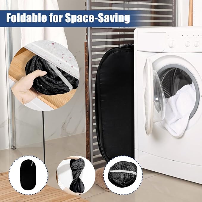 2 Pack Collapsible Laundry Baskets, Upgrade Pop Up Laundry Hamper
