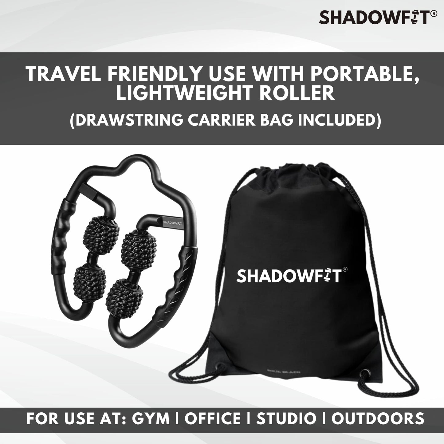 Shadowfit Muscle Massager Roller, Trigger Point Foam Roller for Calves, Legs, Arms, Shin Splints, Massage Tool to Relieve Soreness, Stiffness, and Tight Muscles, Cellulite and Deep Tissue