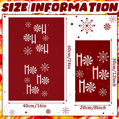 Breling 6 Pcs Christmas Kitchen Towels Red White Candy Tea Dishtowel 23.62 x 15.75 Inch Decorative Peppermint Candy Cane Hand Towel for Holiday Winter Home Kitchen Bathroom Decor Housewarming Gift