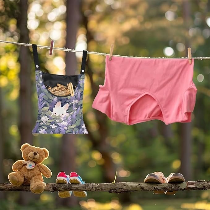 Clothespin Bag for Clothes Pin Holder for Outside and Clothes Line Pins