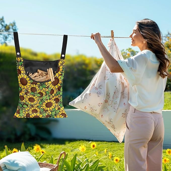 2 Pcs Clothes Pin Hanging Bag