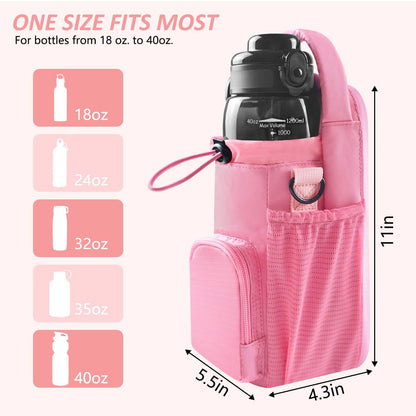 Magnetic Gym Bag for Men and Women, Magnetic Water Bottle Holder for Gym, Small Gym Bag, Gym Gifts for Women and Men (Pink, <40 OZ)