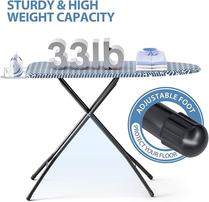 KINGBOARD Foldable Ironing Board Full Size, Iron and Ironing Board Set Standard