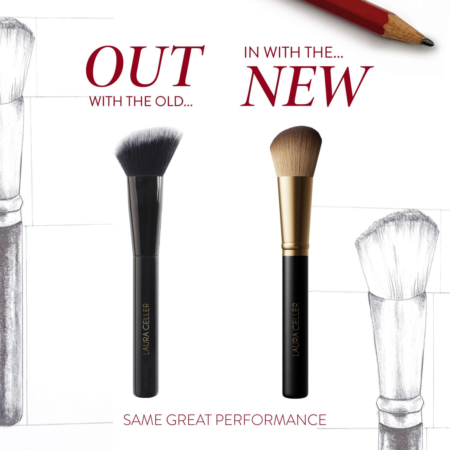 LAURA GELLER NEW YORK Retractable Black Kabuki Brush for Liquid, Cream and Powder Face Makeup With Aluminum Handle
