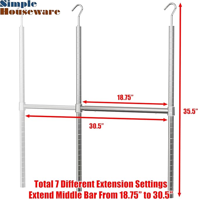 Simple Houseware Adjustable Closet Hanging Rod