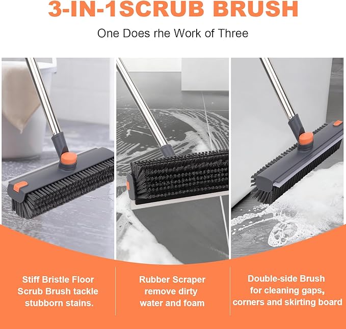 Floor Scrub Brush with 64" Long Handle