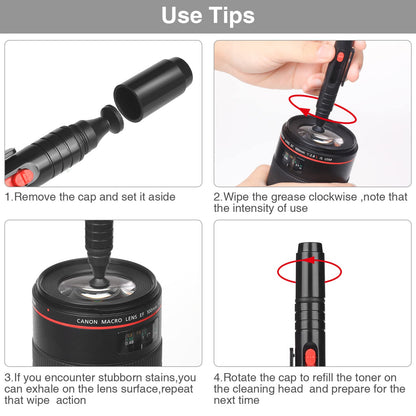 14-in-1 Camera Lens Cleaning Kit - Mirrorless & DSLR Sensor Cleaning Kit for Canon, Sony, Nikon Including Lens Blower, Detergent, Swabs, Cloth, Pen, Brush