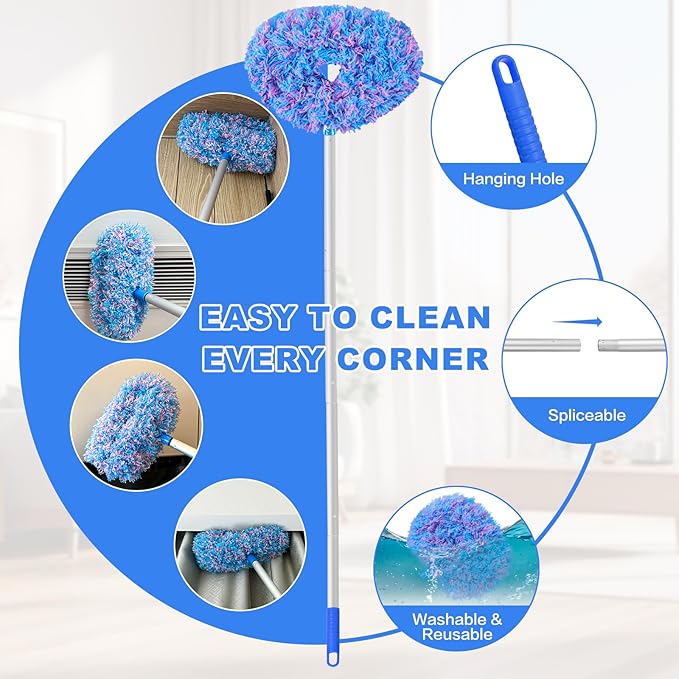 Ceiling Fan Cleaner Duster Reusable Microfiber Ceiling Fan Blade Cleaner