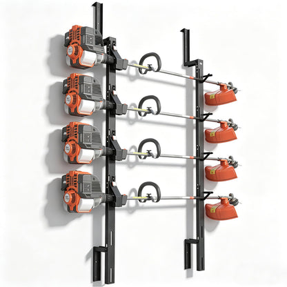 ELITEWILL 4-Position Weed Eater Racks for Trailer Commercial Trimmer Rack with Independent Locks for Open/Enclosed Trailer Work, Garage & Walls Weedeater Organization Storage Rack
